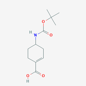 molecular formula C12H19NO4 B13506327 4-[(Tert-butoxycarbonyl)amino]cyclohex-1-ene-1-carboxylic acid 