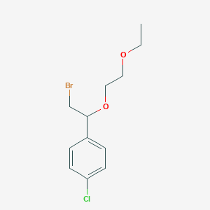 molecular formula C12H16BrClO2 B13506365 1-(2-Bromo-1-(2-ethoxyethoxy)ethyl)-4-chlorobenzene 