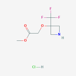 molecular formula C7H11ClF3NO3 B13506420 Methyl2-{[3-(trifluoromethyl)azetidin-3-yl]oxy}acetatehydrochloride 
