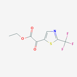 molecular formula C8H6F3NO3S B13506421 Ethyl 2-oxo-2-[2-(trifluoromethyl)-1,3-thiazol-5-yl]acetate 