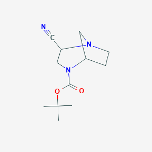 molecular formula C12H19N3O2 B13506453 Tert-butyl 2-cyano-1,4-diazabicyclo[3.2.1]octane-4-carboxylate 