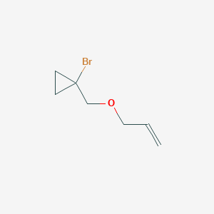 molecular formula C7H11BrO B13506472 1-Bromo-1-[(prop-2-en-1-yloxy)methyl]cyclopropane 
