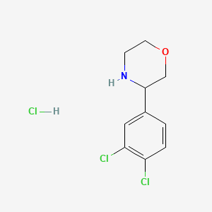 molecular formula C10H12Cl3NO B13506488 3-(3,4-Dichlorophenyl)morpholinehydrochloride 