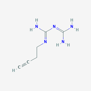 molecular formula C6H11N5 B13506492 N-(but-3-yn-1-yl)-1-carbamimidamidomethanimidamide 