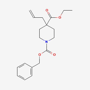 molecular formula C19H25NO4 B13506507 1-Benzyl 4-ethyl 4-allylpiperidine-1,4-dicarboxylate 
