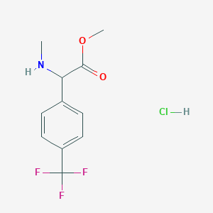 molecular formula C11H13ClF3NO2 B13506529 Methyl 2-(methylamino)-2-[4-(trifluoromethyl)phenyl]acetate hydrochloride 