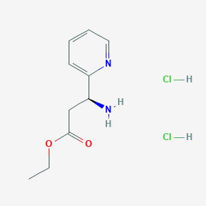 molecular formula C10H16Cl2N2O2 B13506585 ethyl (3S)-3-amino-3-(pyridin-2-yl)propanoate dihydrochloride 