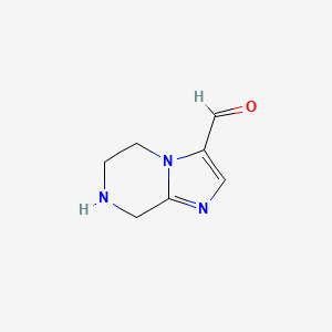 molecular formula C7H9N3O B13506614 5H,6H,7H,8H-Imidazo[1,2-A]pyrazine-3-carbaldehyde 