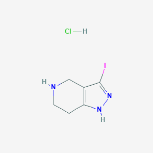 molecular formula C6H9ClIN3 B13506632 3-iodo-1H,4H,5H,6H,7H-pyrazolo[4,3-c]pyridine hydrochloride 