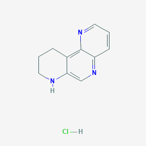 molecular formula C11H12ClN3 B13506677 7H,8H,9H,10H-pyrido[2,3-c]1,5-naphthyridine hydrochloride 