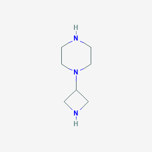 molecular formula C7H15N3 B13506724 1-(3-azetidinyl)Piperazine 