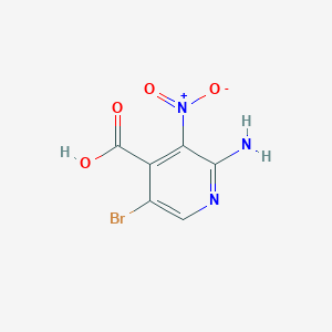 molecular formula C6H4BrN3O4 B13506737 2-Amino-5-bromo-3-nitropyridine-4-carboxylic acid 