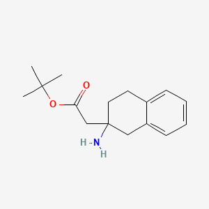 molecular formula C16H23NO2 B13506751 Tert-butyl 2-(2-amino-1,2,3,4-tetrahydronaphthalen-2-yl)acetate 