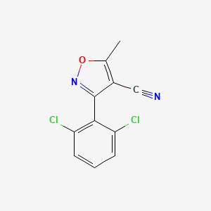 B1350676 3-(2,6-Dichlorophenyl)-5-methyl-1,2-oxazole-4-carbonitrile CAS No. 21486-28-2
