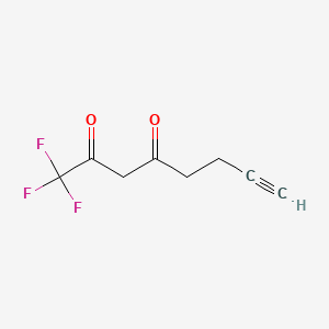 molecular formula C8H7F3O2 B13506801 1,1,1-Trifluorooct-7-yne-2,4-dione 