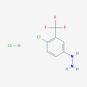 molecular formula C7H7Cl2F3N2 B1350681 4-Chloro-3-(trifluoromethyl)phenylhydrazine hydrochloride CAS No. 40566-70-9