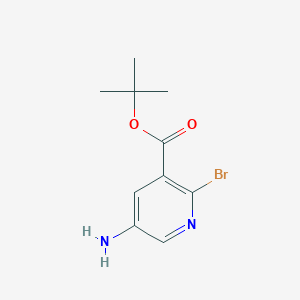 molecular formula C10H13BrN2O2 B13506811 tert-Butyl 5-amino-2-bromonicotinate 