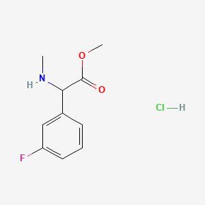 molecular formula C10H13ClFNO2 B13506838 Methyl 2-(3-fluorophenyl)-2-(methylamino)acetate hydrochloride 