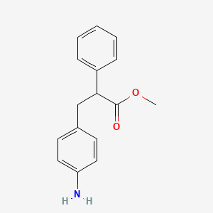 molecular formula C16H17NO2 B13506842 Methyl 3-(4-aminophenyl)-2-phenylpropanoate 
