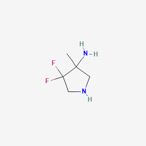 molecular formula C5H10F2N2 B13506851 4,4-Difluoro-3-methyl-pyrrolidin-3-amine 