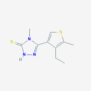 molecular formula C10H13N3S2 B1350686 5-(4-ethyl-5-methylthien-3-yl)-4-methyl-4H-1,2,4-triazole-3-thiol CAS No. 590376-88-8