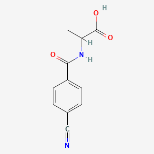 molecular formula C11H10N2O3 B13506876 2-[(4-Cyanophenyl)formamido]propanoic acid 