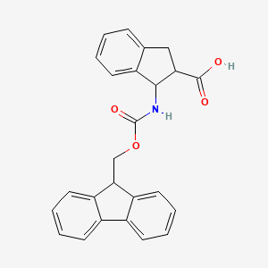 molecular formula C25H21NO4 B13506893 1-({[(9H-fluoren-9-yl)methoxy]carbonyl}amino)-2,3-dihydro-1H-indene-2-carboxylic acid 