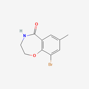 molecular formula C10H10BrNO2 B13506919 9-Bromo-7-methyl-2,3,4,5-tetrahydro-1,4-benzoxazepin-5-one 