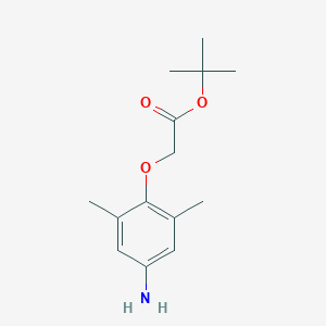 molecular formula C14H21NO3 B13506924 Tert-butyl 2-(4-amino-2,6-dimethylphenoxy)acetate 
