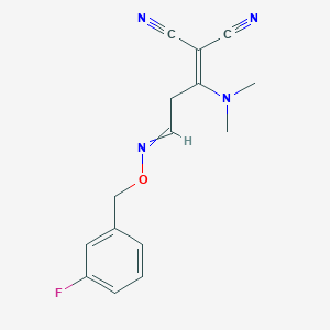 2-(1-(Dimethylamino)-3-{[(3-fluorobenzyl)oxy]imino}propylidene)malononitrile