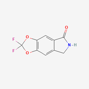 molecular formula C9H5F2NO3 B13506960 2,2-difluoro-2H,5H,6H,7H-[1,3]dioxolo[4,5-f]isoindol-5-one 