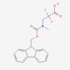 molecular formula C19H17F2NO4 B13506975 3-({[(9H-fluoren-9-yl)methoxy]carbonyl}(methyl)amino)-2,2-difluoropropanoic acid 