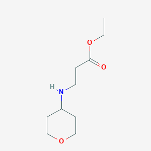 molecular formula C10H19NO3 B13507092 Ethyl 3-[(oxan-4-yl)amino]propanoate 