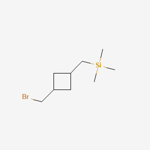 molecular formula C9H19BrSi B13507099 {[3-(Bromomethyl)cyclobutyl]methyl}trimethylsilane 
