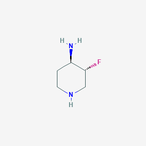 molecular formula C5H11FN2 B13507123 Rel-(3R,4R)-3-fluoropiperidin-4-amine 