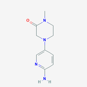 molecular formula C10H14N4O B13507158 4-(6-Aminopyridin-3-yl)-1-methylpiperazin-2-one 