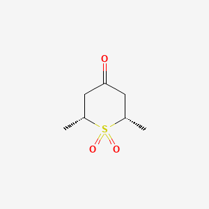 molecular formula C7H12O3S B13507171 rac-(2R,6S)-2,6-dimethyl-1lambda6-thiane-1,1,4-trione, cis 