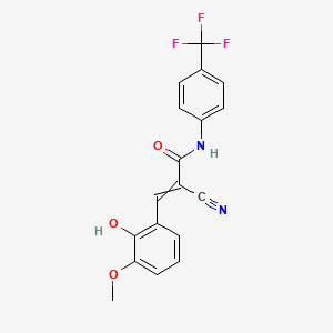 (E)-2-cyano-3-(2-hydroxy-3-methoxyphenyl)-N-[4-(trifluoromethyl)phenyl]-2-propenamide