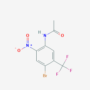 molecular formula C9H6BrF3N2O3 B135072 N-[4-bromo-2-nitro-5-(trifluoromethyl)phenyl]acetamide CAS No. 157554-76-2