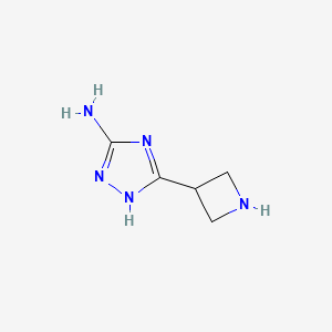 molecular formula C5H9N5 B13507266 3-(azetidin-3-yl)-1H-1,2,4-triazol-5-amine 