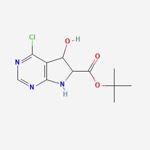 molecular formula C11H14ClN3O3 B13507303 tert-butyl 4-chloro-5-hydroxy-6,7-dihydro-5H-pyrrolo[2,3-d]pyrimidine-6-carboxylate 
