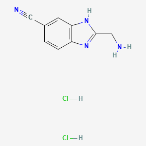 molecular formula C9H10Cl2N4 B13507310 2-(aminomethyl)-1H-1,3-benzodiazole-6-carbonitrile dihydrochloride 