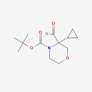 molecular formula C13H21NO4 B13507333 Tert-butyl 3-cyclopropyl-3-formylmorpholine-4-carboxylate 