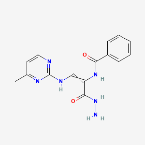 N-[3-hydrazinyl-1-[(4-methylpyrimidin-2-yl)amino]-3-oxoprop-1-en-2-yl]benzamide