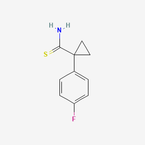 molecular formula C10H10FNS B13507375 1-(4-Fluorophenyl)cyclopropane-1-carbothioamide 
