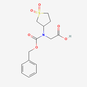 molecular formula C14H17NO6S B13507404 N-((Benzyloxy)carbonyl)-N-(1,1-dioxidotetrahydrothiophen-3-yl)glycine 