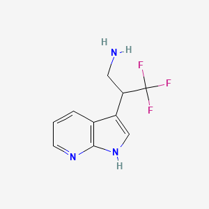 molecular formula C10H10F3N3 B13507425 3,3,3-Trifluoro-2-(1H-pyrrolo[2,3-B]pyridin-3-YL)propan-1-amine 