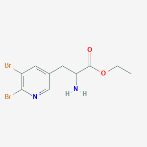 molecular formula C10H12Br2N2O2 B13507447 Ethyl 2-amino-3-(5,6-dibromopyridin-3-yl)propanoate 