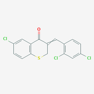 6-chloro-3-[(Z)-(2,4-dichlorophenyl)methylidene]-2H-thiochromen-4-one