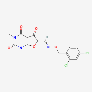 1,3-dimethyl-2,4,5-trioxo-1,2,3,4,5,6-hexahydrofuro[2,3-d]pyrimidine-6-carbaldehyde O-(2,4-dichlorobenzyl)oxime